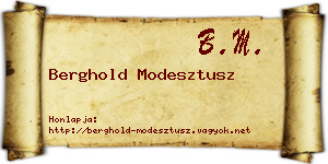 Berghold Modesztusz névjegykártya